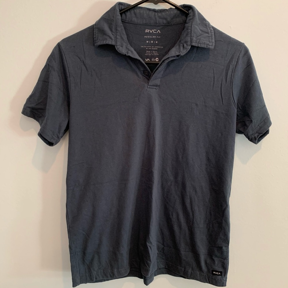 Rvca collared navy shirt